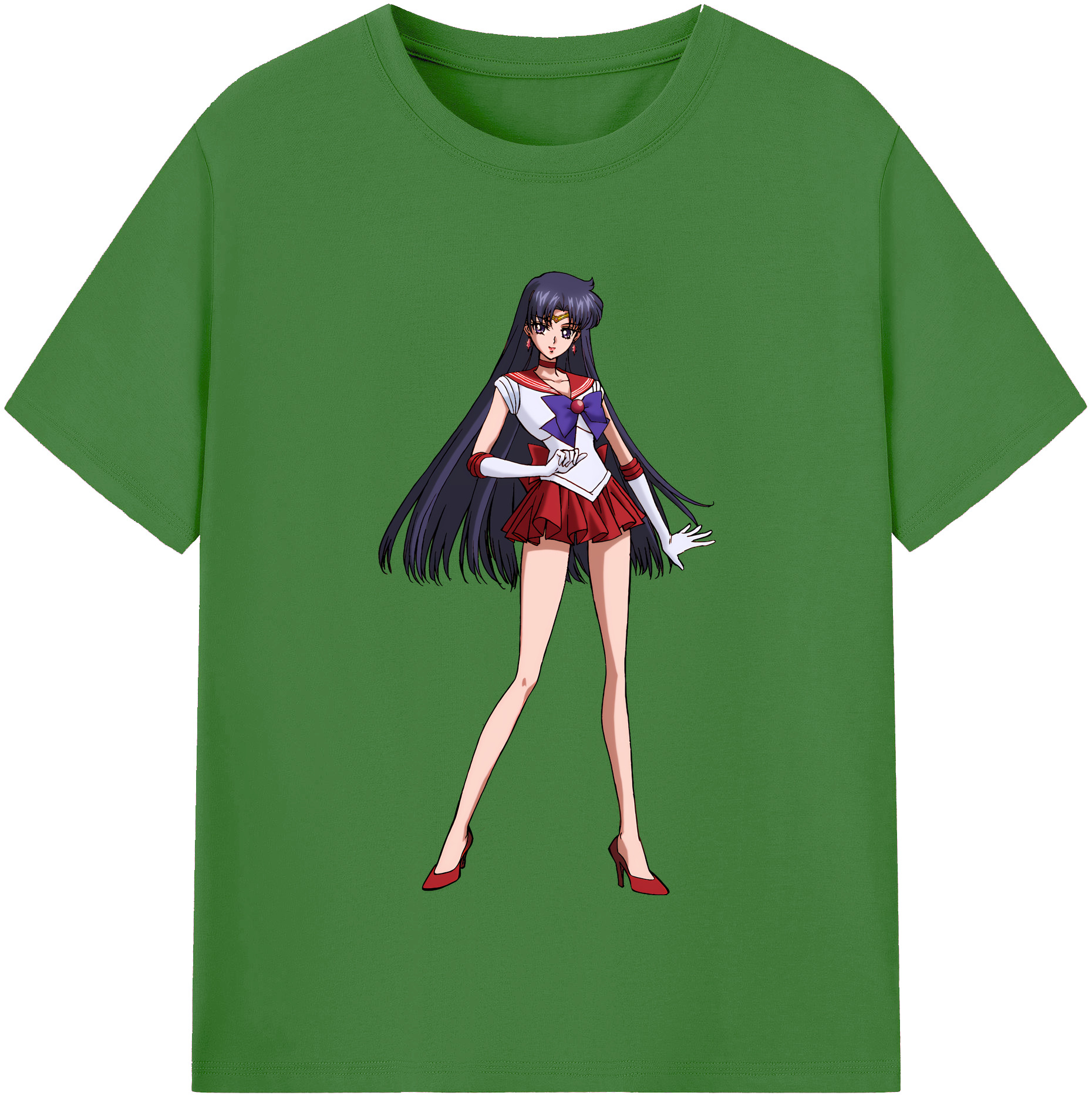（画像用） 美少女戦士セーラームーン 火野レイ ひの レイ Sailor Moon Hino Rei （セーラーマーズ,Sailor Mars） レディースカジュアルプリントTシャツ（綿100％）